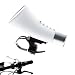 Produktbild Für Ihre Radtour: Bike Bluetooth-Speaker -Roll on- weißes Megaphone / kabelloser Bluetooth Lautsprecher mit LED Licht und Freisprechfunktion inkl. Fahrrad-Lenkerhalterung