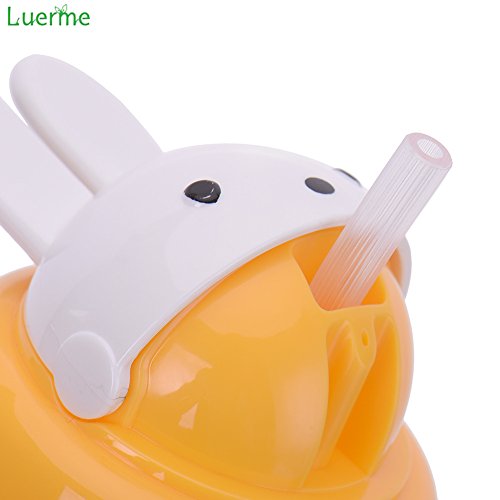 luerme 240 ml Flip Cartoon Kaninchen Gap Babys Kids Kinder Trinkbecher Stroh Sippy Flasche mit Antirutsch-Griffen - 5