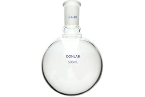 DONLAB CE-500 ASTM STD Glass 500ml 24/40 Joint Single Neck Round Bottom Boiling Flask