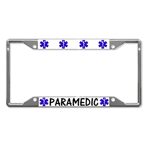 Preisvergleich Produktbild Kennzeichenhalter für Paramediziner, Metall, 4 Löcher, perfekt für Männer und Frauen, Auto-Dekoration