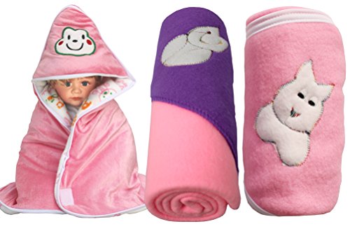 My New Brand COMBO Lovable Shearing Velvet Hooded Pink Baby Blanket & Baby Shawl Spread Blanket RS.375 (78.00% Off) - Amazon