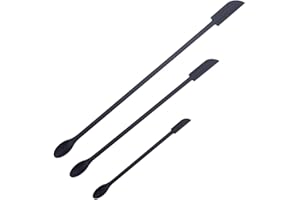 Jitnga Mini Espátula De 3 Piezas Para Espátula De Masa, Estrecha, Flexible, Pequeña, De Silicona, Pequeña Espátula De Goma, Espátula De Maquillaje, Espátula Para Cocina (Negro)