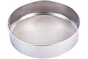 Falytemow Tamis à farine rond avec 40 mailles fines en acier inoxydable antirouille pour la cuisson 25 cm x 5 cm