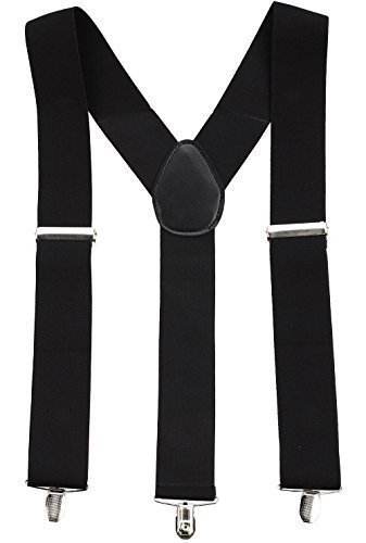 BRACES ADJUSTABLE TROUSER SUSPENDERS UNISEX FANCY DRESS(BLACK)