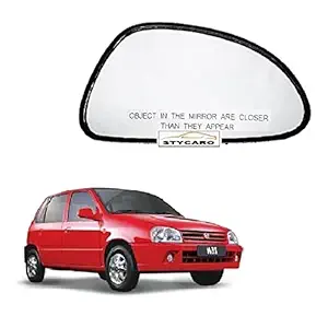 Car Styling - Right Driver Side View Mirror Glass for Maruti Zen 2003-2006 Model -Pack of 01 Pcs.