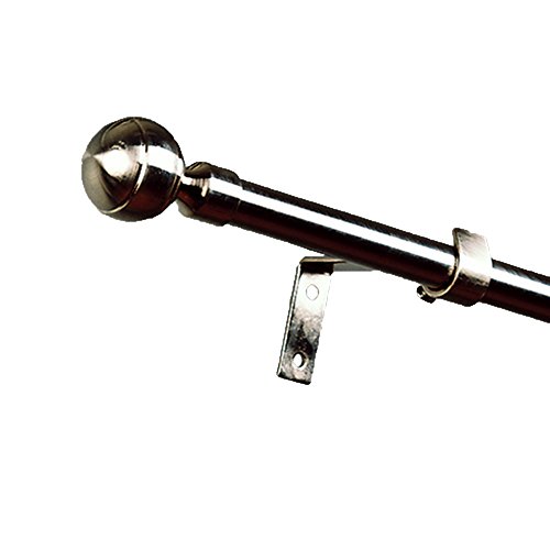 Ausziehbare Gardinenstange im Edelstahl Look (120-210 cm Kugel)