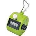 SPHTOEO 4-Digit Handheld Tally Counter Manual Mechanical Palm Clicker Counter Tracker (Green)