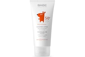 LABORATORIOS BABE Laboratorios Babé - Fotoprotector Pediátrico Loción SPF 50+ 100 ml | Cremas Solares Niños | Muy Alta Protección Solar de 50 + | Crema Solar Rostro y Cuerpo | contra Quemaduras y Daños Solares