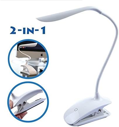 KINGSTONS Portable Clamp on Touch LED Desk Lamp Brightness Adjusted （Usb-powered）