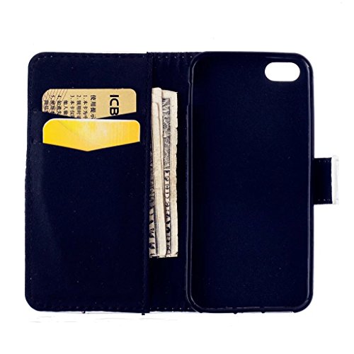 MUTOUREN Schutzhülle Case für iPhone SE 5 5S Prägung Blumen Geprägte indische Mandala Muster Buch-Stil Bookstyle Handyhülle Schutzhülle Taschen Anti-scratch Bumper et Shock Absorption Magnetverschluss Magnet Etui + Metall Touch-Pen, Traumfänger und Schmetterling - 6
