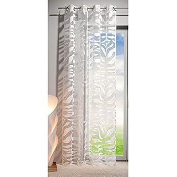 Gardine Vorhang Schal Ösen Ausbrenner Qulität modern mit Zebra Muster