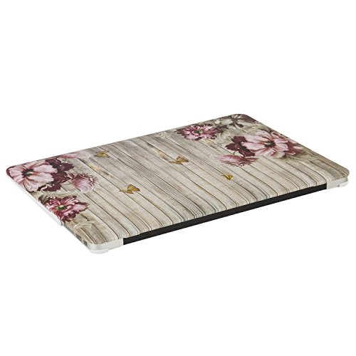 MOSISO Ultra Slim Plastik Hartschale Schutzhülle Snap Case für MacBook Air 13 Zoll (A1466 / A1369), Grau Vertikale Hölzerne Schmetterling Blume - 6
