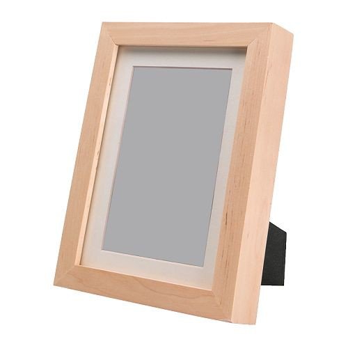 IKEA Glas-Bilderrahmen Ribba Passepartout-Rahmen 20x15cm für 13x18 cm Bilder - div. Farben (Birkenachbildung)