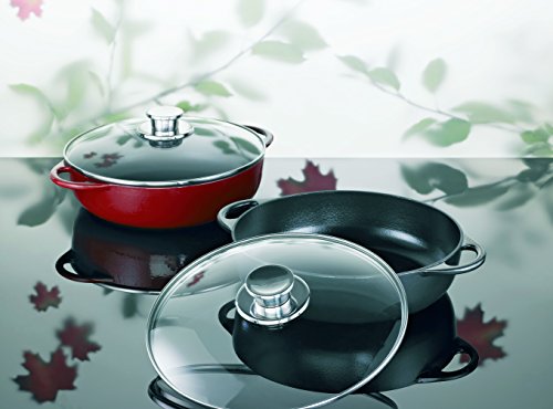 Schulte-Ufer 1633-28 r Bauernpfanne Rustika 28 cm, inklusive Deckel, rot