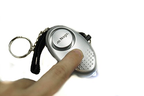 NAGO Mini Alarm Schlüsselanhänger Taschenalarm Notfallalarm Panikalarm mit LED Leuchte Sirene ca. 140 dB silber - 2