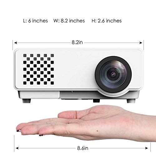 Proiettore Portatile DBPOWER RD810 1500 Lumen LCD Proiettore Multimedia Home Theater Supporto 1080P HDMI USB SCHEDA TF VGA AV per TV PC Laptop Giochi iPhone iPad Smartphone