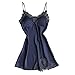 Produktbild TianWlio Dessous Mode Damen Pyjamas Unterwäsche Unterhosen Unterröcke Negligees Weihnachten Spitzenauflage Dessous Nachtwäsche Unterwäsche Robe Baby Dolls Nachtwäsche Kleid Marine XL