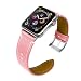 Produktbild Lederband Strap für Apple Watch Series 4 44mm Armband, MuSheng Band iWatch Strap Ersatz Uhrenarmband mit Secure Metal Schnalle für Apple Watch Series 4 Sport Edition,Casual Brown (Rosa)