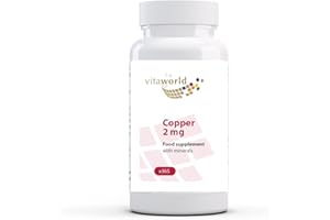 Vita world Copper 2 mg l Copper Gluconate l high bioavailability l Vegan l 1 Year Supply - 365 Tablets