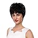 Produktbild Dkings Kurzhaarperücke, Black Fluffy Kurzhaar Multilayer Stack mit Pony Damen Kurzhaarperücke 24cm Soft, Long Last, No Odour für Cosplay Party
