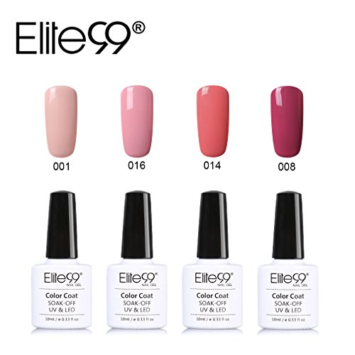 Elite99 UV Nagellack Nail Gel Polish Farbgel Nagelgel Gelish Nudefarben (4x Stück)