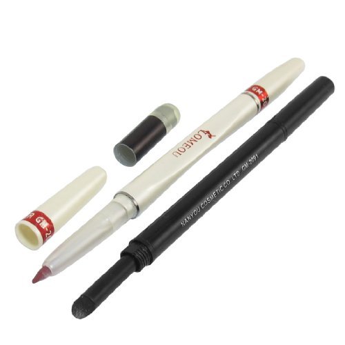 2 in 1 Red Brown Lipliner Tip Color Eyeshadow Pencil Cosmetic Tool