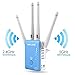 Produktbild Wavlink Wifi Range Extender Repeater AC1200 Wireless Router Dual Band (2.4GHz 300Mbps + 5GHz 867Mbps) WLAN AccessPoint WiFi Hotspot Signal Verstärker mit 4 x Flexible Externe Antennen, 2 x Gigabit Port, WPS Sicherheit, LED Indikator - Schwarz