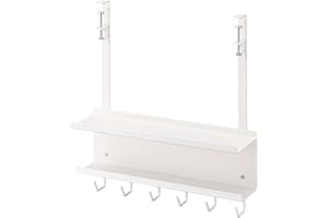 Yamazaki 5461 SMART Untertisch-Organizer für Kabel und Router, weiß, Stahl, minimalistisch, 40 x 11.5 x 43 cm