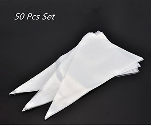 CFtrum 50 Pcs Disposable Piping Bags Thickened Decorating Pastry Bags Disposable Icing Piping Bags for Cake Dessert Decoration