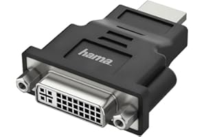 Hama Adaptateur vidéo, fiche HDMI™ - Port DVI, Ultra-HD 4K, Métal, Garantie 10 Ans, Noir
