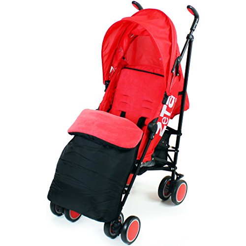 Zeta Citi Stroller Buggy Pushchair - Red (Complete With Footmuff + Raincover)