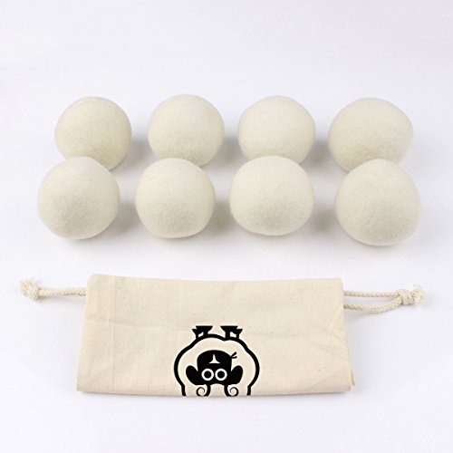 Litian 8er Pack 7cm Trocknerbälle, Aus 100% Premium-Schafwolle, Wäschetrockner Bälle für Wäschetrockner - 7