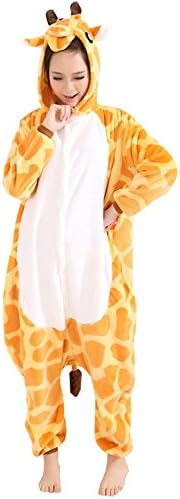 Women's Soft Fleece Animal Cartoon Giraffe Onesie Adult Pajamas-S