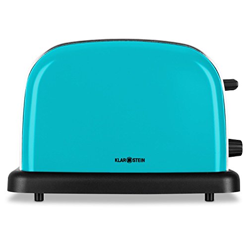 Klarstein Toaster Edelstahl-Toaster (Vintage-Design, für 4 Scheiben, 1650W, Bagel-Funktion, Auftau- und Aufwärm-Funktion, 6-stufig einstellbarer Bräunungsgrad) türkis - 4