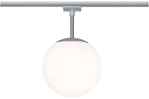 Paulmann 97602 Globe Small Hochvolt-Schienensystem-Leuchte URail E14 10W LED Chrom (matt), Chrom Matt, Opal
