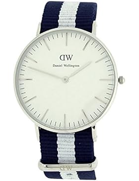 Daniel Wellington Damen weiß Quarz Zifferblatt blau & weiß Nylon Armbanduhr 0602DW