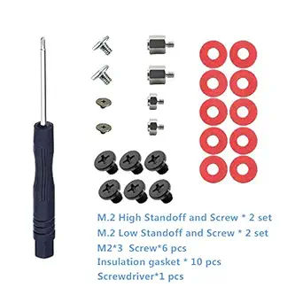 JkerTech M.2 SSD Drives Mounting Screws Kit Components for Asus ASRock Motherboard and NGFF (M.2 Screws)