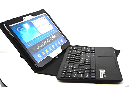MQ – Galaxy Tab 3 10.1 Bluetooth Tastatur Tasche mit Multifunktions-Touchpad | Hülle mit Bluetooth Tastatur und integriertem Touchpad für Samsung Galaxy Tab 3 10.1 WiFi GT-P5200, WiFi GT-P5210, LTE GT-P5220 | Layout: Deutsch | Schwarz - 7