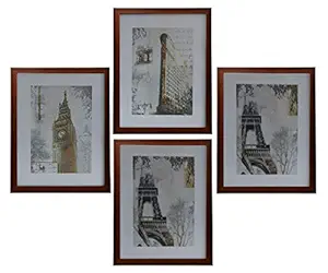 LYONIC Synthetic Wood Basics Photo Frame with Hanging Hooks,A4 Size Photo Frame for Document, Personal Photo,Quito, Family Photo,(8