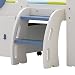 YJBE Loft Bed With Stairs and Drawer Storage Toddler Furniture Princess or Captain (Blue Caption)