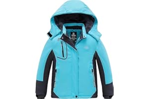 Wantdo Mädchen Berg Ski Jacke Warmer Winter Fleece Mäntel Wasserdichter Atmungsaktive RegenMäntel Outdoor Kapuzen Jacken