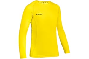 FORZA Junior Boys’ Base Layer Long Sleeve Top | Moisture Wicking, 4‑Way Stretch Compression Undershirt for for All Sports | Multiple Sizes and Colours Available