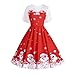 Produktbild Soupliebe Frauen Weihnachtselegantes Blumenspitze Weinlese Tee Hepburn Minikleid Ballkleid Abendkleider Cocktailkleid Partykleider Blusenkleid