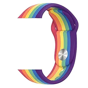 LOKO 20MM Strap Compatible with Amazonfit GTS/ GTS2 Mini/BIP, Samsung Galaxy Active, Honor Magic Watch 2, Realme Fashion Watch, Tic Watch 2 & E- Pack of 1, Rainbow