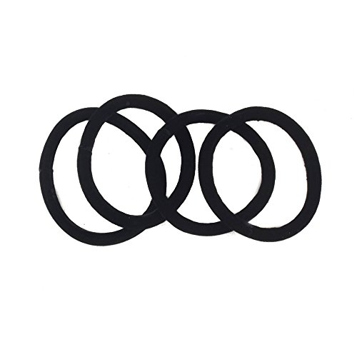 Mytoptrendz® Strong Thick Black Elastics Velvet Non Metal Snag-Free Elastic Ponytail Hair Bobbles Bands (Pack of '4')