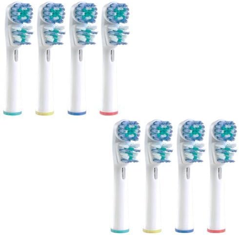 Pack de 8 (2 x 4) têtes de remplacement pour brosse à dents électrique Oral B Dual Clean EB417, 4 pièces Kriktech Compatible avec la brosse Vita