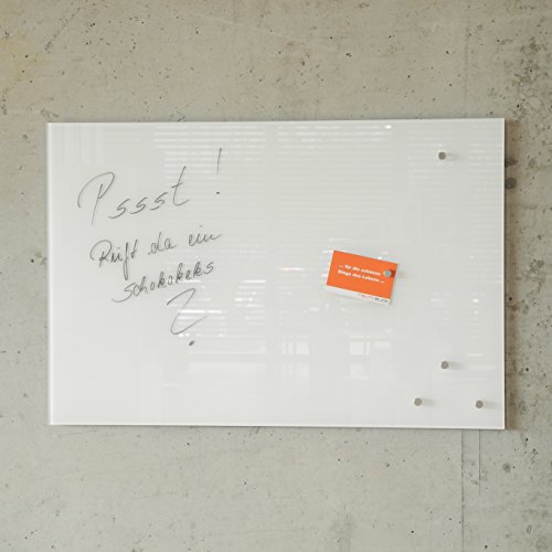 Glas Magnettafel MAX 60×40 cm weiß inkl. 5 Magnete, Magnetboard / Magnetwand / Memotafel - 2