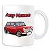 Produktbild Personalisiertes Geschenk – Rot und Weiß Mini Cooper vorne Tasse (Design Thema, weiß) – Für jede Nachricht/Name auf Ihrem Einzigartig – BMW Hatch Cabrio Clubman Countryman Coupe Roadster Paceman Fahrzeug Auto Automarke Cute Treiber