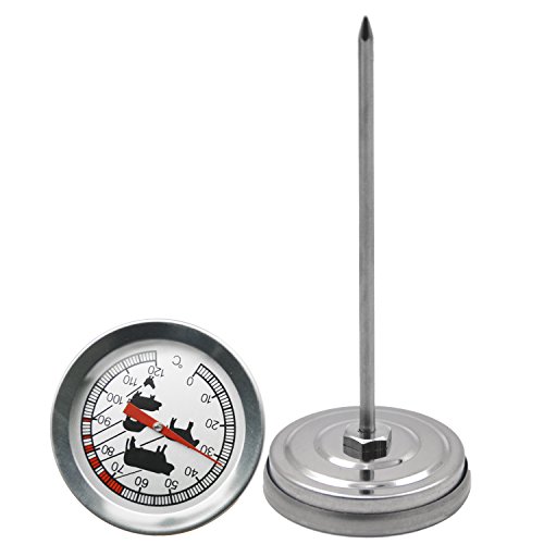 0-120 Celsius Edelstahl Zifferblatt Sonde Thermometer Küche BBQ kochen Fleisch Milch Tee Wasser Essen Sonde Temperatur Thermometer - 2