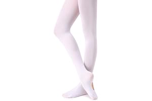 Soudittur Collants de Danse Classique Convertible pour Filles/Femmes Collants Ballet pour Enfant Uniforme Scolaire Opaque Blanc, Rose, Noir